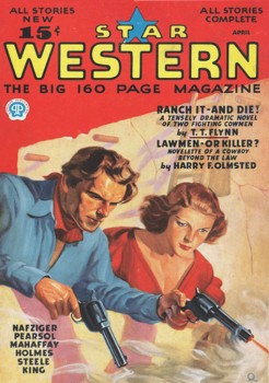 Star Western (Avril 1937 ) couverture par RAY QUIGLEY.