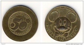 Médaille pour le 5O anniversaire du Journal De Mickey 1973.