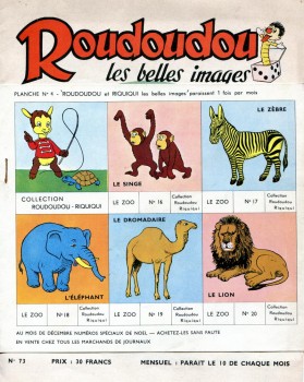 Le n°73 de Roudoudou avec son supplément &quot;Le Zoo&quot;