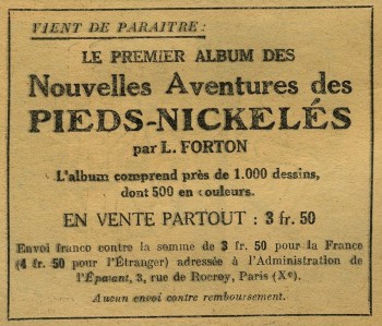 L'Epatant 1929 - n°1092 - page 14 - Publicité pour le 1er album des Nouvelles Aventures des Pieds Nickelés - 4 juillet 1929 (format 800).jpg